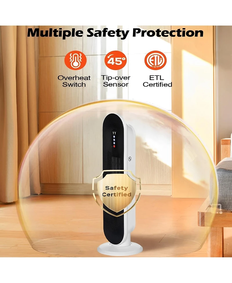 Sugift 1500W Oscillating Electric Space Heater Ceramic Heater with Remote Control