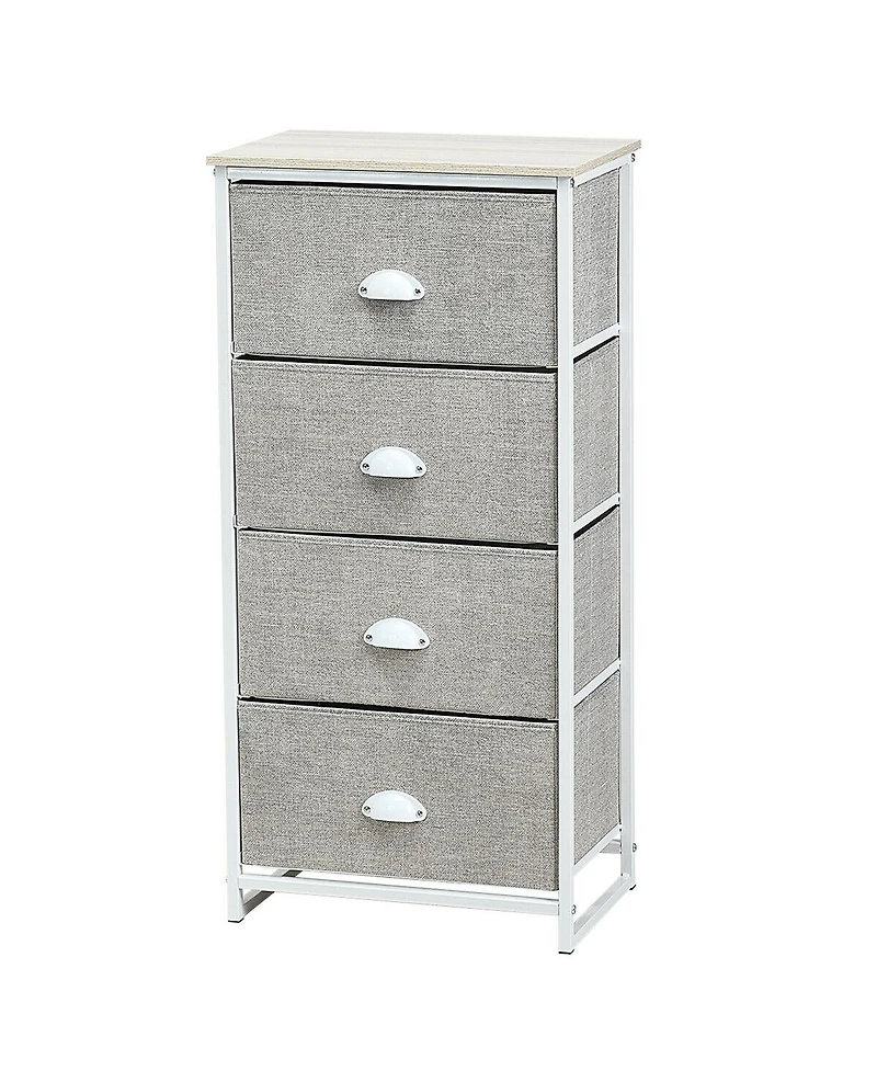 Sugift Chest Storage Tower Side Table Display Storage with 4 Drawers-Gray