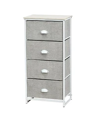 Sugift Chest Storage Tower Side Table Display Storage with 4 Drawers-Gray