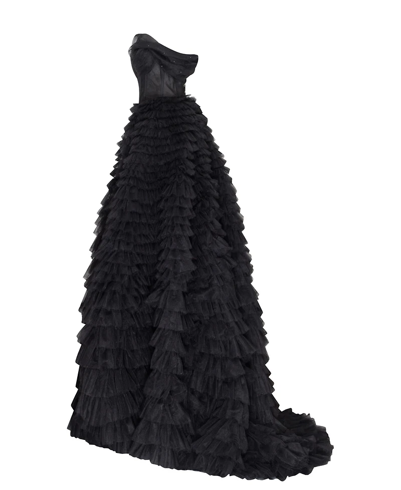 Milla Women's Timeless One-Shoulder Frill-Layered Ball Gown