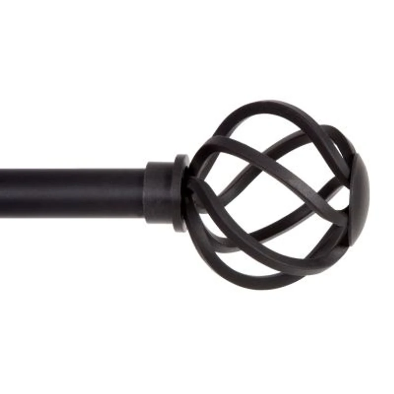 Kenney Cage 5 8 Inch Decorative Curtain Rod In Black Pewter With Stylish Finials