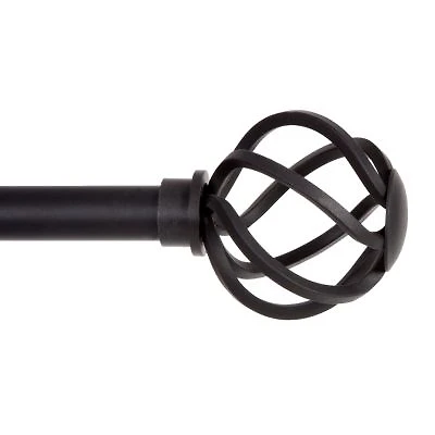Kenney Cage 5 8 Inch Decorative Curtain Rod In Black Pewter With Stylish Finials