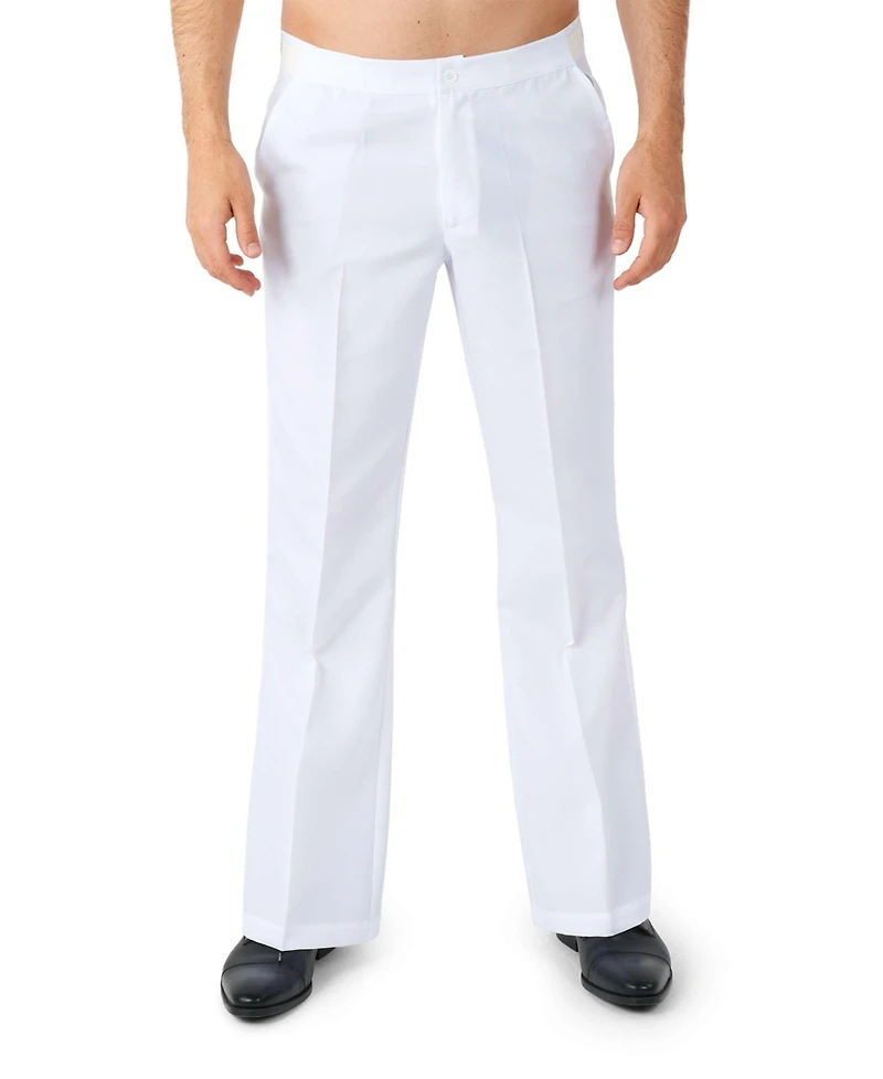 Suitmeister Men's Disco Costume Suit - Saturday Night Fever Outfit Blazer And Flare Pants White