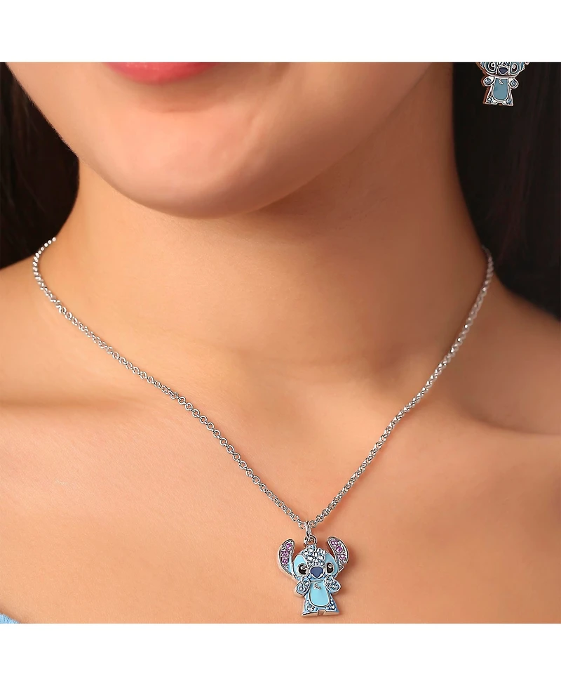 Disney Lilo & Stitch Pave Crystal Pendant Necklace - Cute Character Jewelry