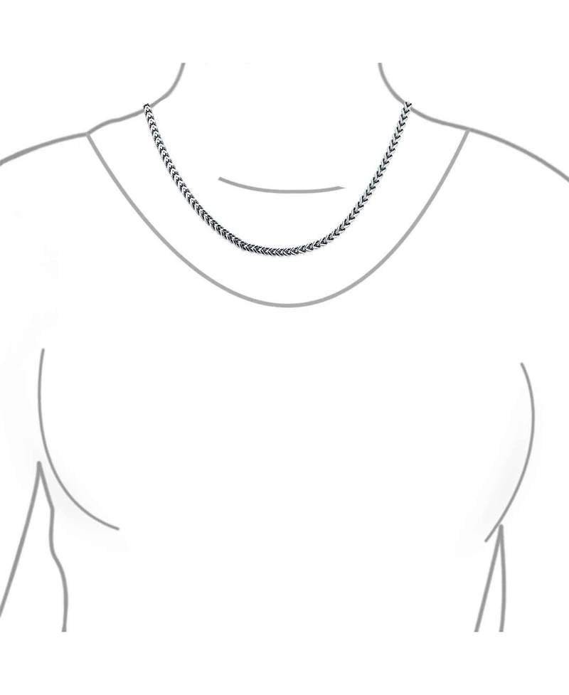 Bling Jewelry Heavy Duty Biker Jewelry Gold Plated Silver Tone Stainless Steel 6MM Flat Square Wheat Link Foxtail Chain Necklace