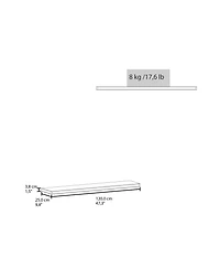 Fm Furniture Greer Floating Shelf in Melamine x2, Pine