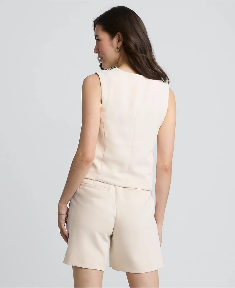 Lands' End Women's Crepe Button Front Vest