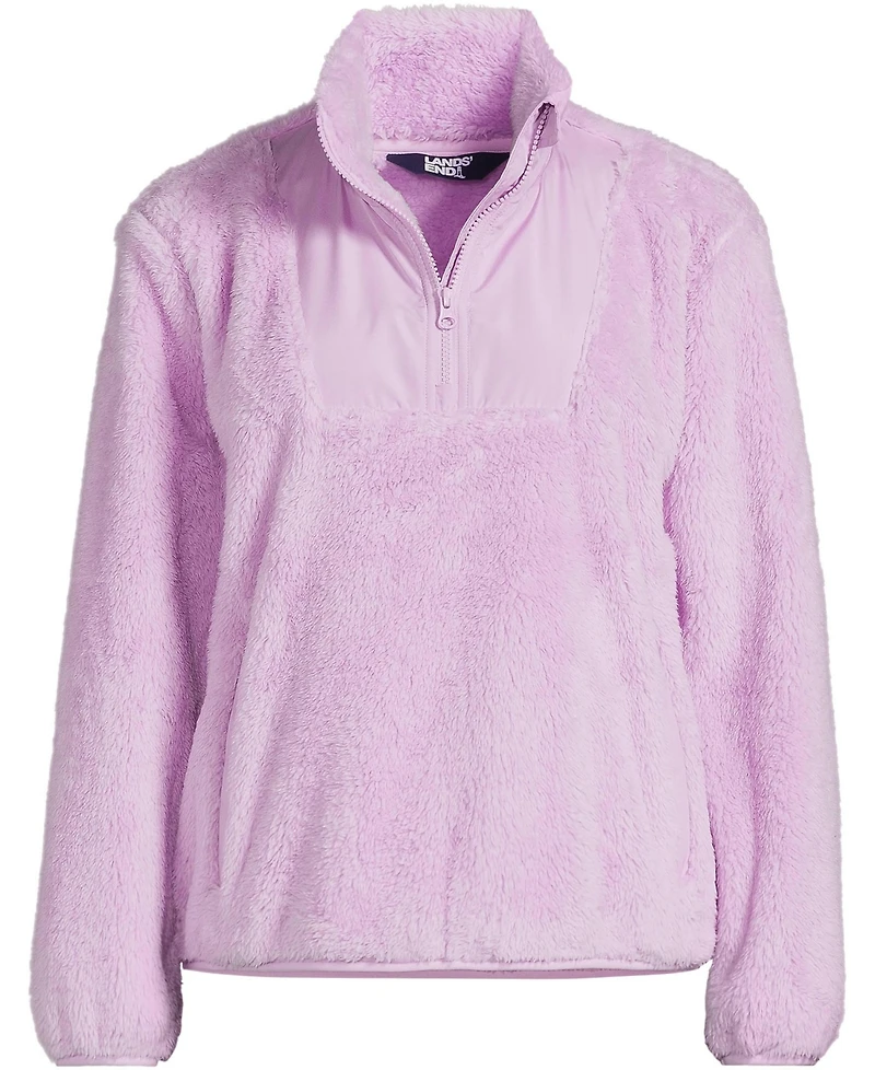 Lands' End Plus Half Zip Cozy High Pile Fleece Pullover