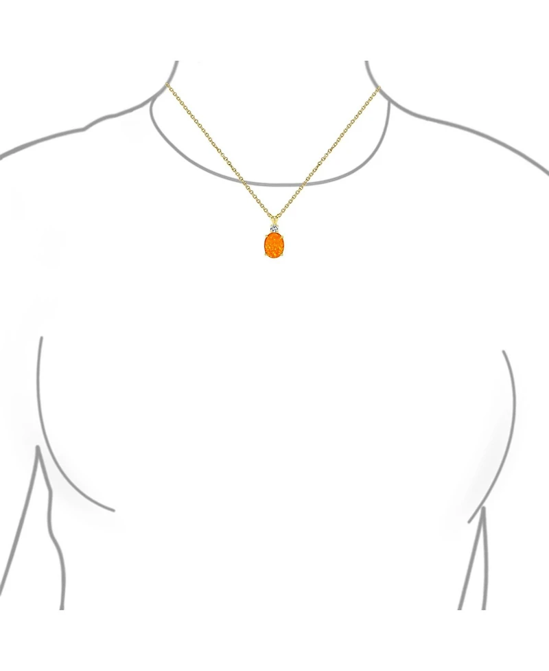 Bling Jewelry Classic Simple Cz Accent 5CT Oval Solitaire Created Opal Pendant Necklace Sterling Silver 16-18 Inch