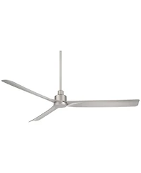 Casa Vieja 60" Sailplane Modern Indoor Outdoor Ceiling Fan 3 Blade Remote Control Silver Finish Bedroom Patio Damp Rated