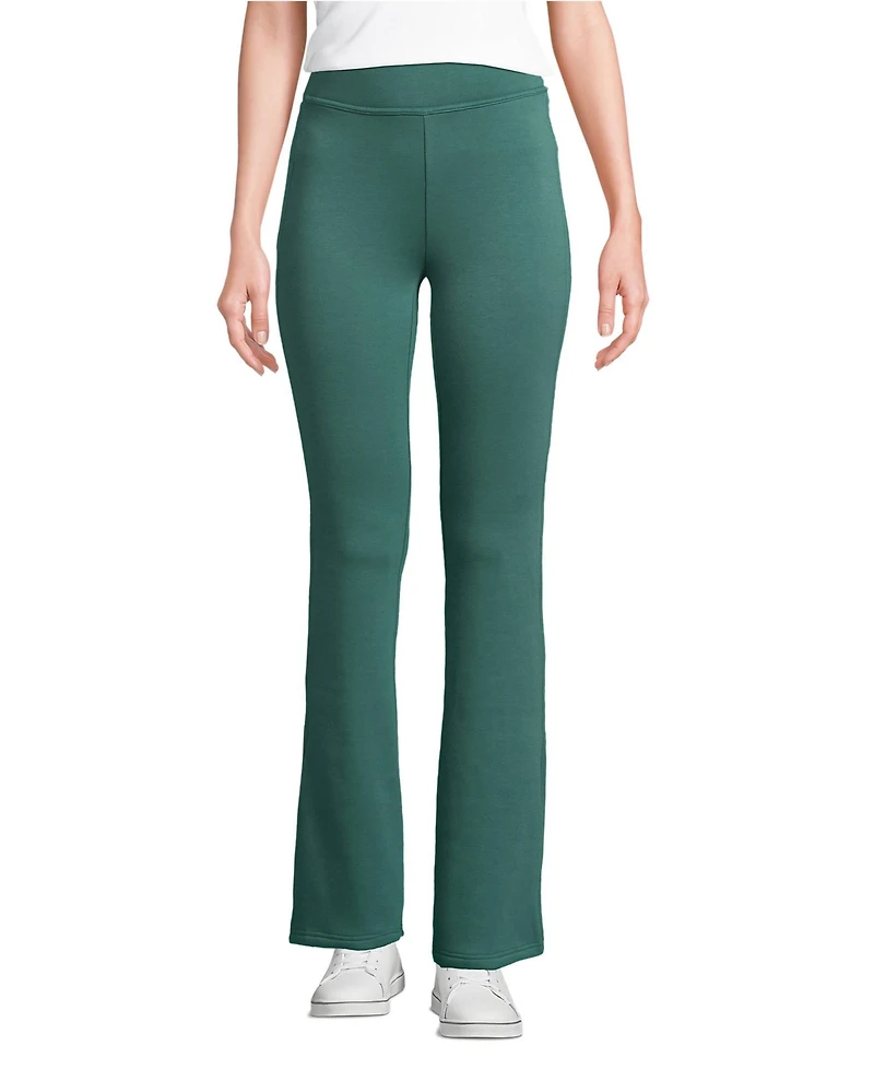 Lands' End Women's High Rise Serious Sweats Fleece Lined Pocket Bootcut Pants