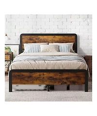 gaomon Twin/Full/Queen Platform Bed Frame With Wooden Headboard And Footboard, Sturdy Metal Slat Support, Mattress Base