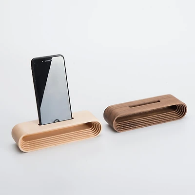 Decent Living Wood Phone Speaker Base - Solid Walnut
