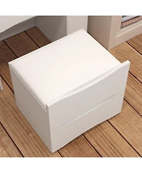 Famapy White Closet Drawer Vanity With Light Mirror And Stool