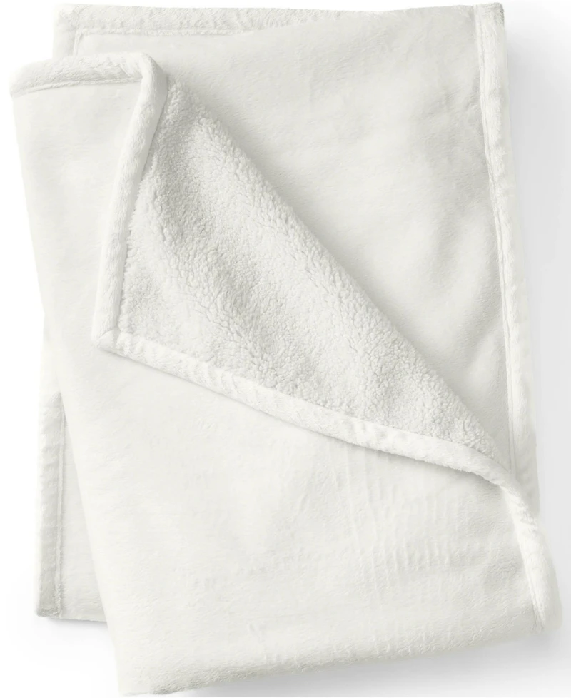 Lands' End School Uniform High Pile Fleece Throw Blanket