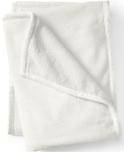 Lands' End School Uniform High Pile Fleece Throw Blanket