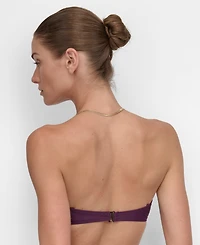 Dkny Women's Shirred U-Wire Bandeau Bikini Top