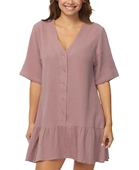 Raisins Juniors' Sol Cotton V-Neck Elbow-Sleeve Cover-Up