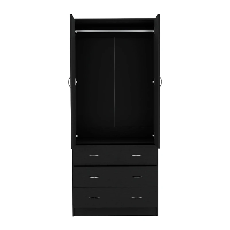 Melfa 71" H Armoire, with 2 doors, 3 drawers and 1 hanging rod, White