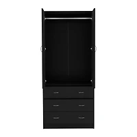 Melfa 71" H Armoire, with 2 doors, 3 drawers and 1 hanging rod, White