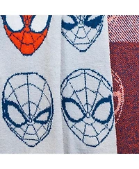 Saturday Park Spiderman Spidey Expressions 50x60 Feather Knit Throw Blanket