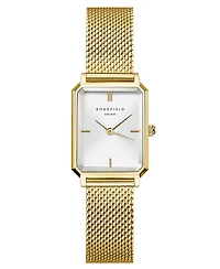 Rosefield Octagon Women's Gold Tone Stainless Steel Mesh Bracelet Watch 24mm