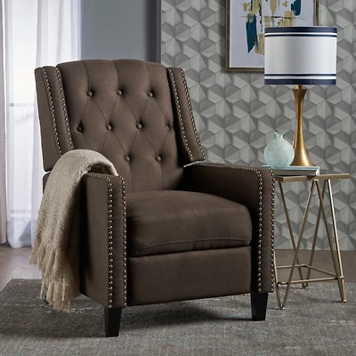 Streamdale Classic Coffee Fabric Push Back Chair