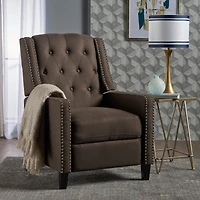 Streamdale Classic Coffee Fabric Push Back Chair