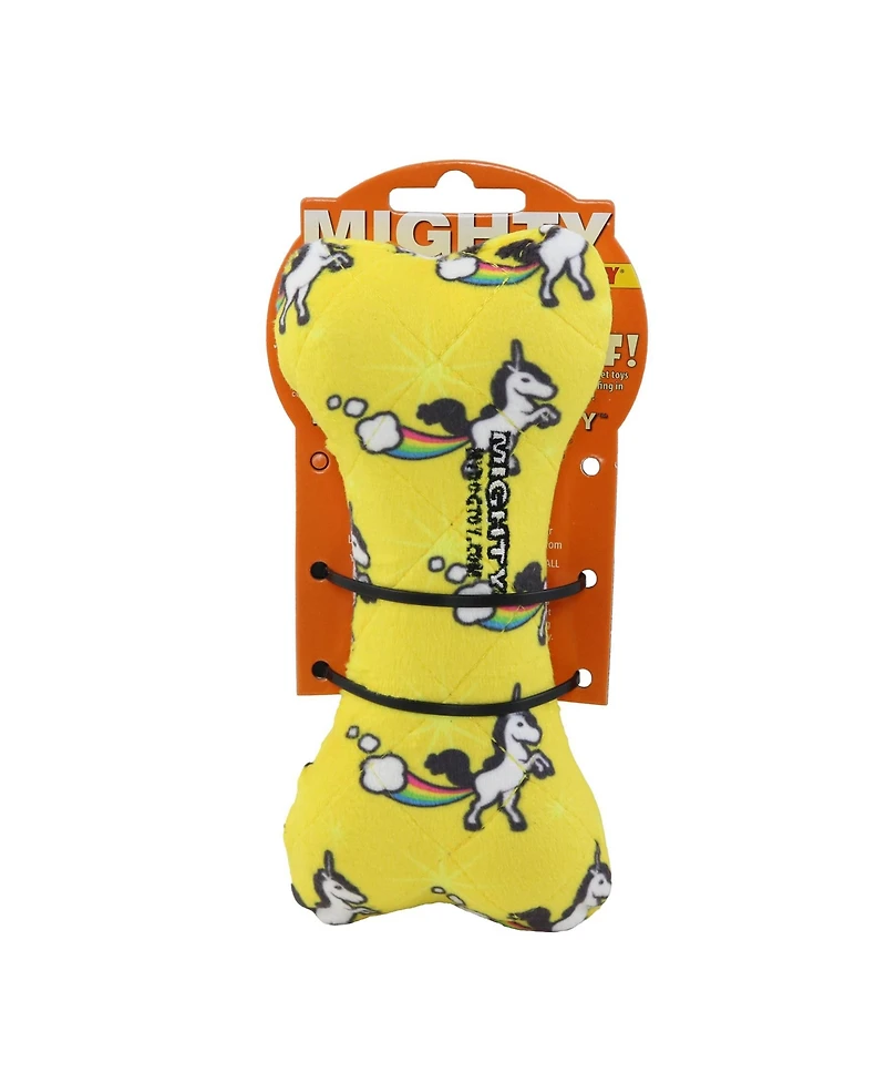 Mighty Medium Bone Unicorn, Durable Squeaky Dog Toy