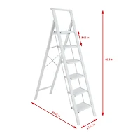 6 Step Stool Folding Step Stool with Handrails, Sturdy Step Stool for Adult, Gorilla Ladders 500LBS Capacity Sturdy& Portable Ladder for Home Kitchen