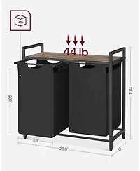 Songmics Home Laundry Hamper and Sorter, 2 pull-out & removable bags, White