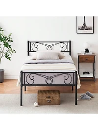 gaomon Metal Platform Bed Frame With Headboard And Footboard, Steel Slat Support Mattress Foundation