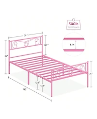 gaomon Metal Platform Bed Frame With Headboard And Footboard, Steel Slat Support And Mattress Foundation, No Box Spring Needed