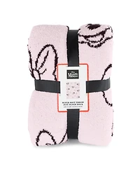 Saturday Park Minnie Mouse Rosy Bows 50x60 Feather Knit Throw Blanket