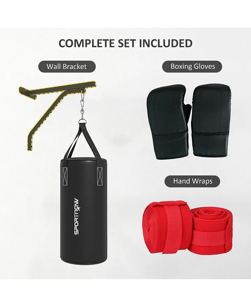 Soozier Heavy Bag Wall Mount Set with Unfilled Punching Bag & Bracket
