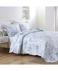 MarCielo Printed Floral Quilt Set Cozy Bedspread Set - King
