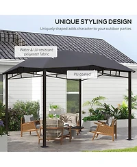 Outsunny 10' x 10' Grill Gazebo Canopy, Geodesic Look, Steel Frame,
