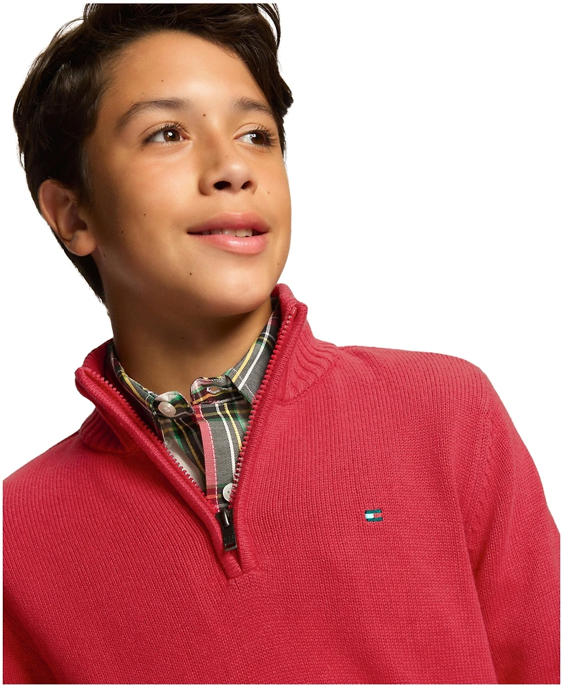 Tommy Hilfiger Toddler and Little Boys Solid 1/4 Zip Sweater
