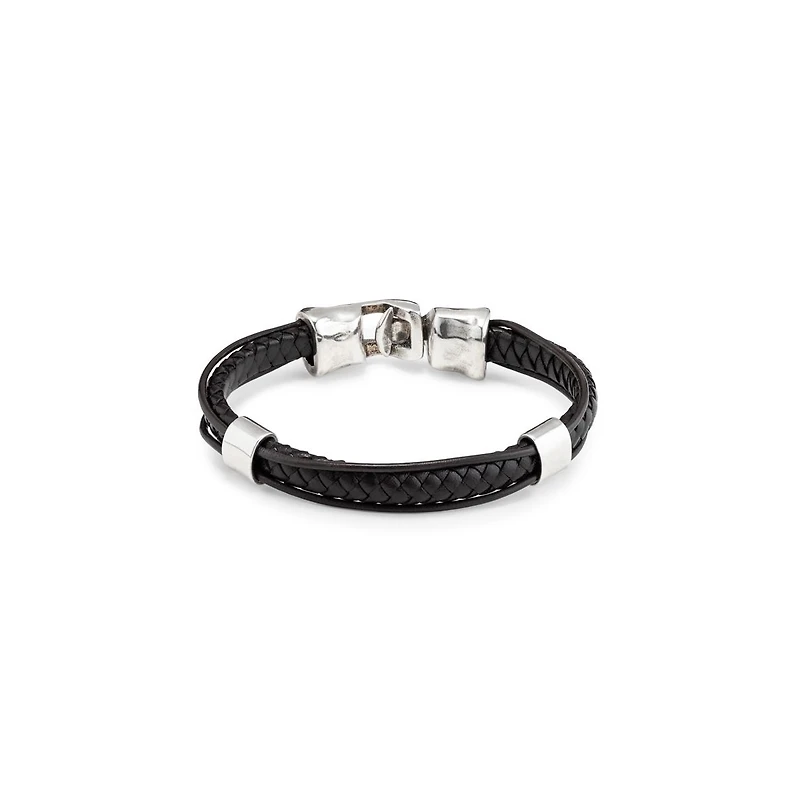 UNOde50 Sterling Silver Brown Leather Bracelet