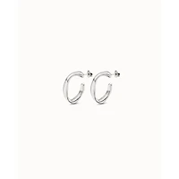 UNOde50 Sterling Silver Metal Clad Hoop Earrings