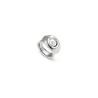 UNOde50 Sterling Silver Metal Crystal Clad Ring
