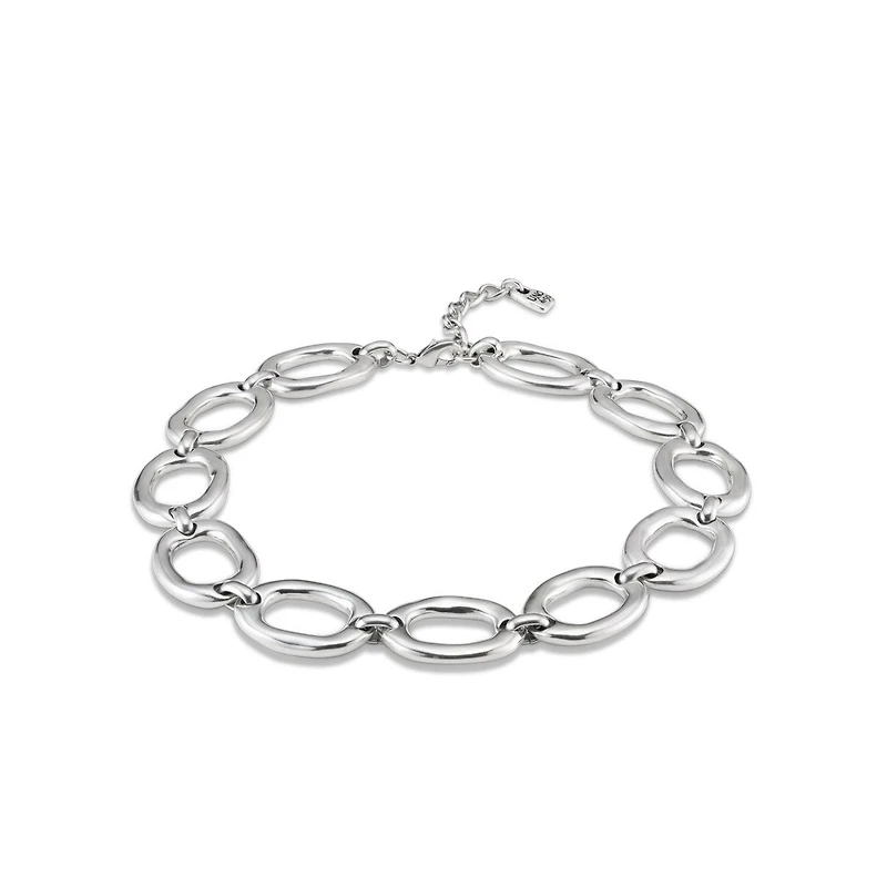 UNOde50 Sterling Silver Plated Metal Alloy Oval Links Necklace