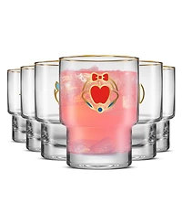 JoyJolt Disney Princess Iconic Short Drinking Glasses, Set of 6