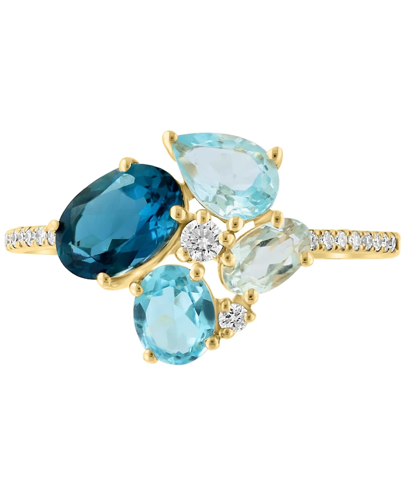 Effy Multi-Gemstone (1-7/8 ct. t.w.) & Diamond (1/10 ct. t.w.) Ring in 14k Yellow Gold