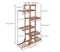 Unho 6-Tiered Wood Plant Stand Flower Pot Rack Bonsai Display Bench Patio Shelf Porch