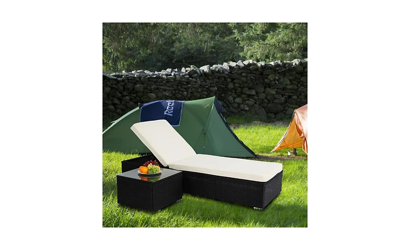 Slickblue Flat Bed with Built-in Tea Table for Convenient Relaxation and Multifunctional Use