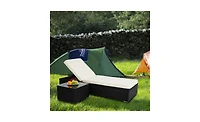 Slickblue Flat Bed with Built-in Tea Table for Convenient Relaxation and Multifunctional Use