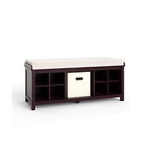 John Louis Home Solid Wood Entryway Bench - 1 Bins & 2 Shoe Divider