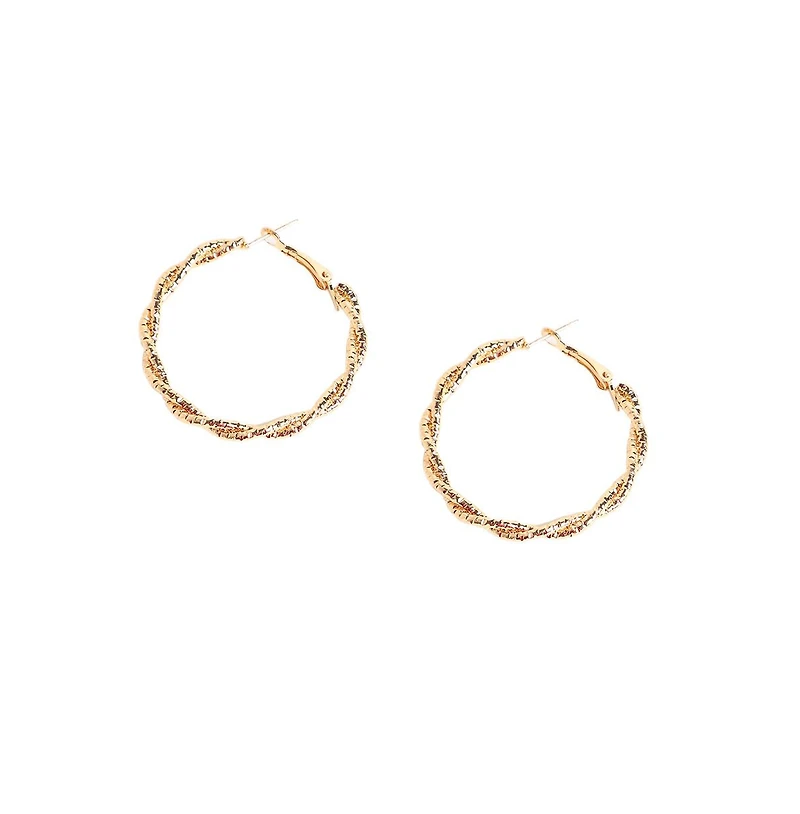 Sohi Women's Twisted Hoop Earrings