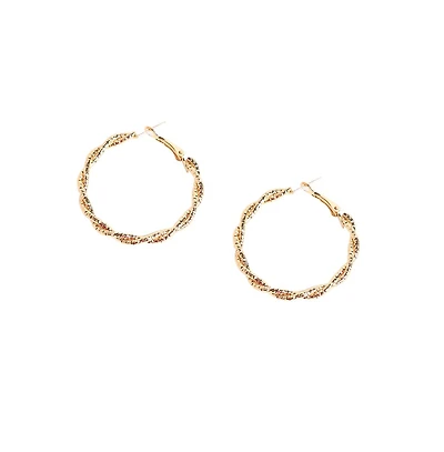 Sohi Women's Twisted Hoop Earrings